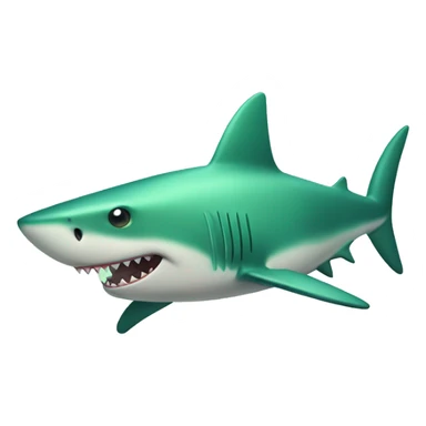green funny shark  sticker