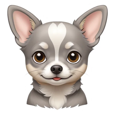 Grey Chihuahua with white stripe on head  sticker