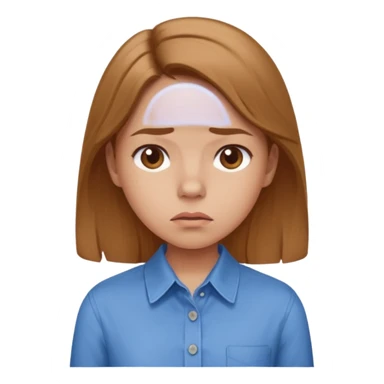 girl in a blue button-up shirt looking disbeleiving sticker