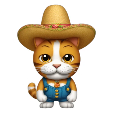 Garfield is wearing a sombrero sticker