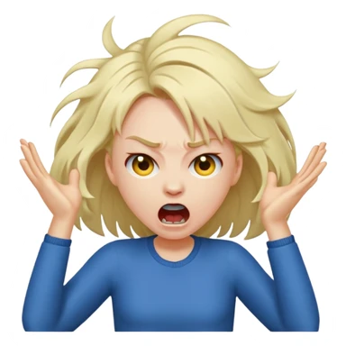 Girl ripping hair out yelling sticker