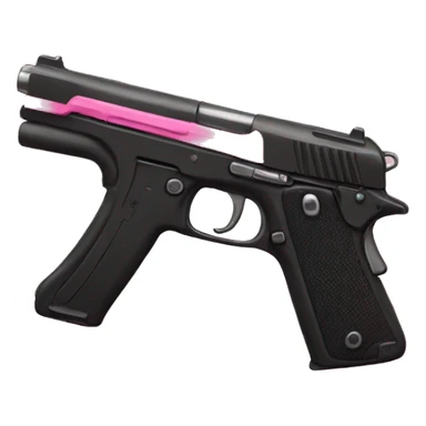 gun with black pink sticker