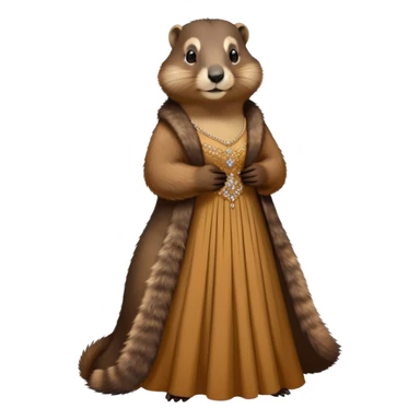 a marmot in an evening dress sticker