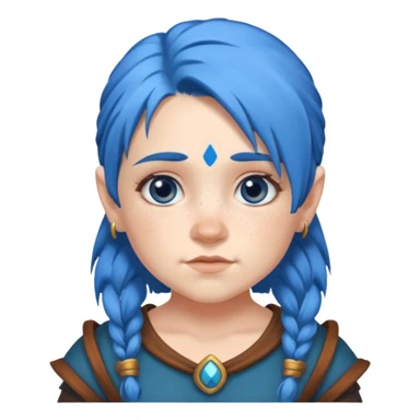 dwarf woman with blue hair sticker
