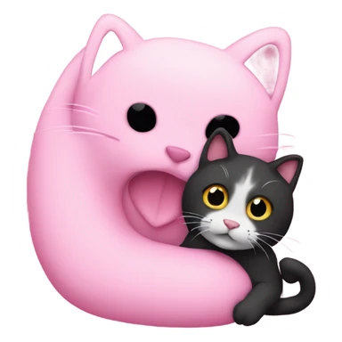 the pink letter s with a cat hugging it  sticker