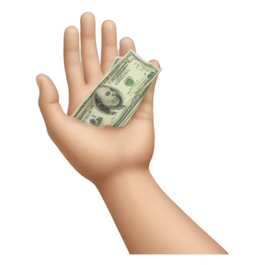 money on human hand sticker