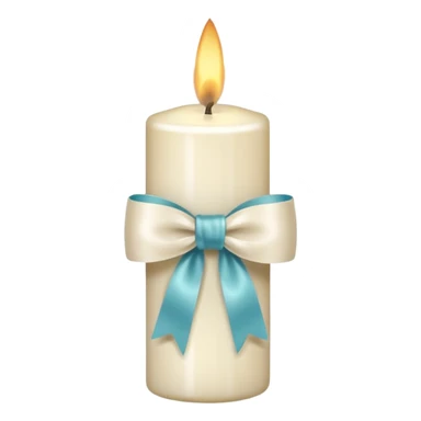 Candle with bow sticker