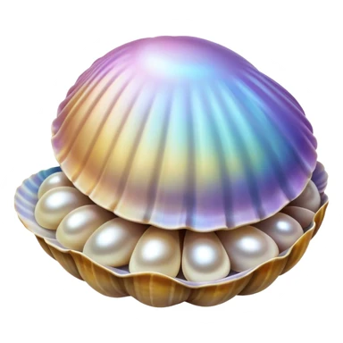 Clam with pearl sticker