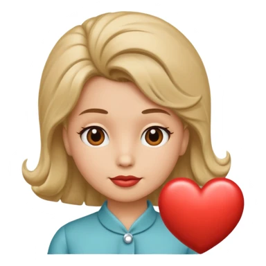 heart with a 1960s hairdo sticker