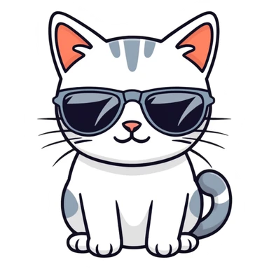 Cat with sunglasses sticker