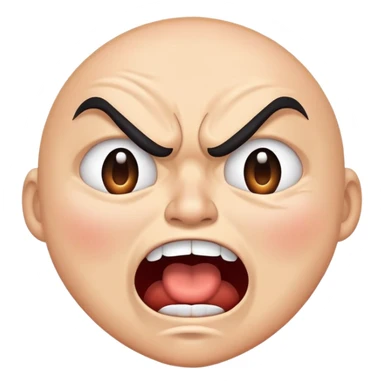 screaming crying laughing face with angry eyebrows sticker