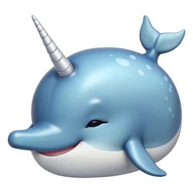 Meme-Worthy cute Sleeping Narwhal Portrait Emoji, Head resting peacefully with a contented smile, showcasing a luxuriously smooth form with a gentle tusk accent, eyes closed in a serene slumber, Simplified yet hilariously adorable features, highly detailed, glowing with a soft, drowsy glow, high shine, relaxed and utterly lovable, stylized with an air of playful laziness, bright and heartwarming, soft glowing outline, capturing the essence of a comically sleepy sea unicorn that feels destined to become the next viral sensation of adorable rest! sticker