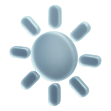 simple sun, matte glass style, Apple emoji inspired sticker