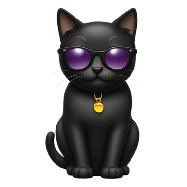 Black cat wearing sunglasses sticker