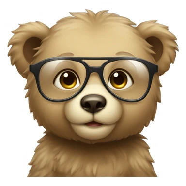 cute baby bear wearing glass sticker