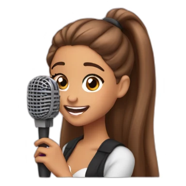 ariana grande singing into microphone sticker