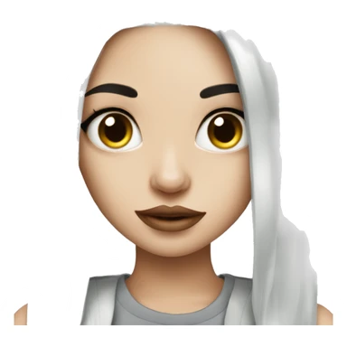 Beautiful girl with white skin, long black hair and tattoos sticker