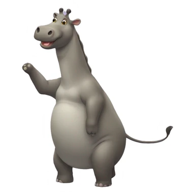 hippopotame qui danse un slow avec une girafe sticker