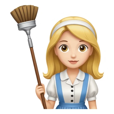 Maid with duster sticker