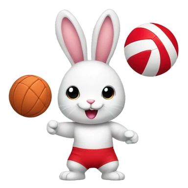 Bunny with a red volleyball sticker