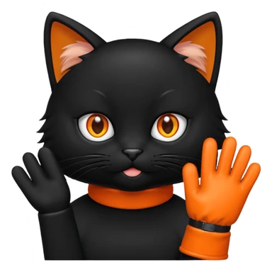 Black cat wearing gloves sticker
