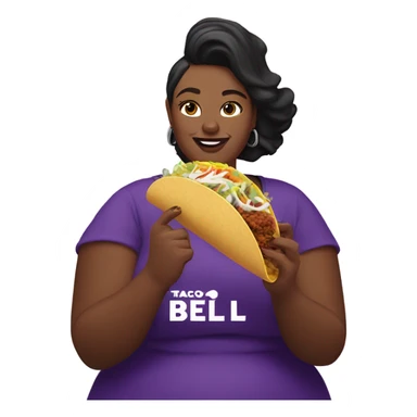 fat woman eating taco bell sticker