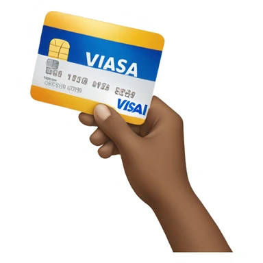 white hand with credit card from visa sticker
