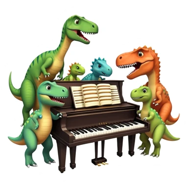 Piano dinosaurs sticker