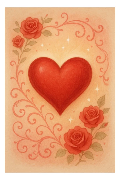 love object, romantic, symbolizing love, with a heart motif sticker