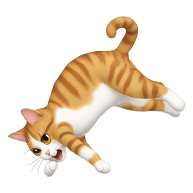 Cat doing a backflip sticker