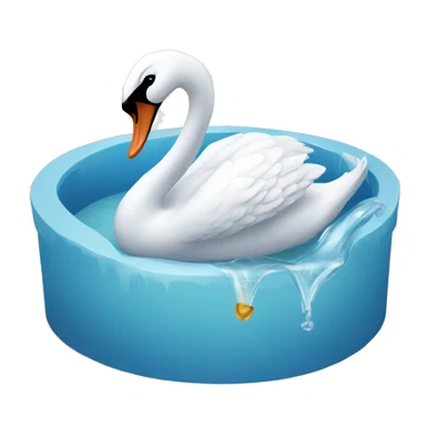 Swan drinking water sticker