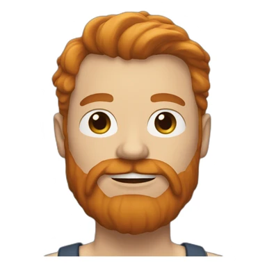 a bold man face, white skin, ginger long beard sticker