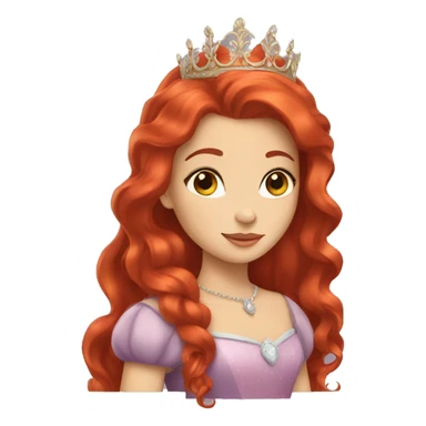 Princess with red hair sticker
