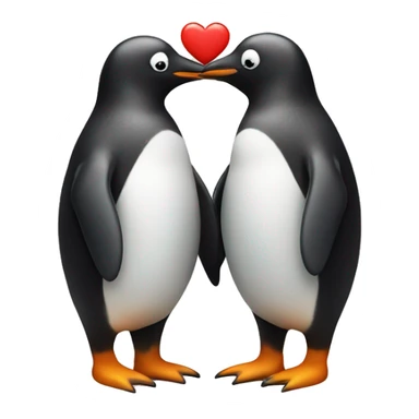 Penguin couple with a heart in the middle  sticker