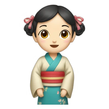 Poupée japonaise sticker