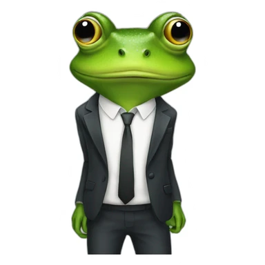 A frog wearing a suit looking straight sticker