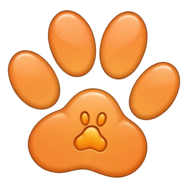 a very light pale pastel orange #FFA500 pawprint sticker