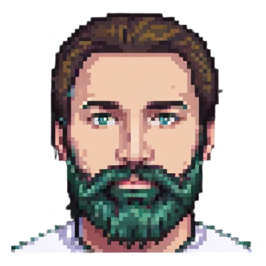 80s Man with beard sticker