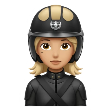 Rider helmet black matte at the back theres ribbon attached for female rider sticker