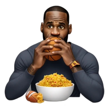 Lebron James eating  sticker