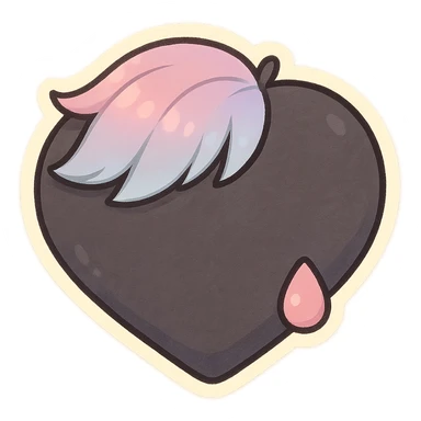 pastel emo black object   sticker