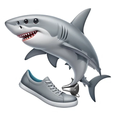 Shark with a shoes sticker