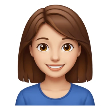 brown haired girl smile character sticker