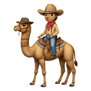 A full body camel with a cowboy hat sticker