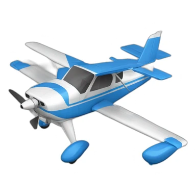 avion cessna 172 celeste, blanco y azul sticker