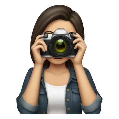 woman photographer camera covering face brunette sticker