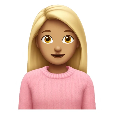 Girl with blonde hair in pink sweater  sticker