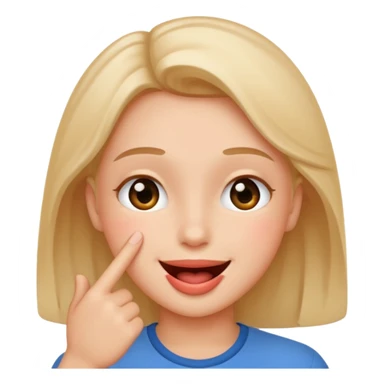 the “shhh” face but blushing and smiling hard sticker