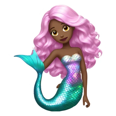 mermaid, model, magical, pink lips, iridescent, mystical, shiny, holographic, highlights, scales  sticker