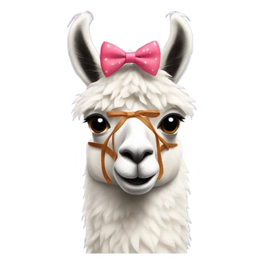 Llama wearing a bow  sticker